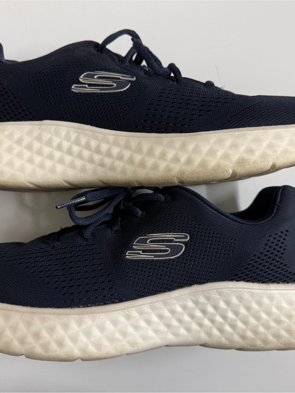 Skechers Men's Navy Knit Lite-Foam Athletic Sneakers - Picture 4 of 12